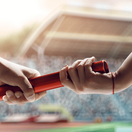 Relais sportif qui illustre la grande transmission et le partage de la valeur